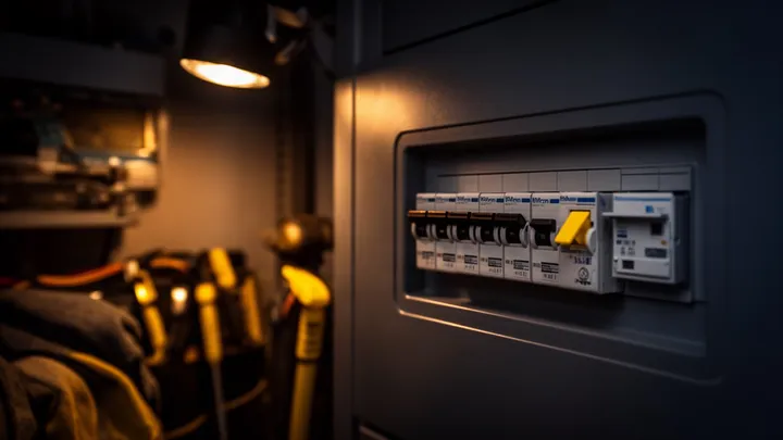 Zekeringkast met automaten en differentieelschakelaar